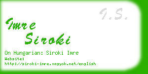 imre siroki business card